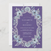 Invitation Mariage hivernal violet régale (Devant)