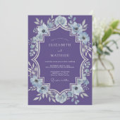 Invitation Mariage hivernal violet régale (Debout devant)