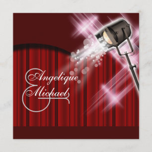 Invitation mariage hollywoodien noir blanc