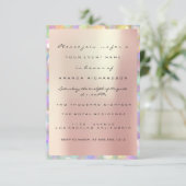 Invitation Mariage Holographique Rose Fête Douce 16ème PERLE (Debout devant)