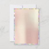 Invitation Mariage Holographique Rose Fête Douce 16ème PERLE (Dos)