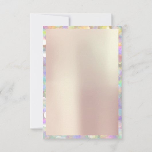 Invitation Mariage Holographique Rose Fête Douce 16ème PERLE (Dos)