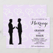 Invitation Mariage homosexuel, deux chambres (Devant / Derrière)