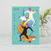 Invitation MARIAGE HOMOSEXUEL MASCULIN ÉPARGNEZ LA DATE par S (Debout devant)