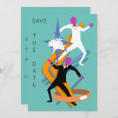 Invitation MARIAGE HOMOSEXUEL MASCULIN ÉPARGNEZ LA DATE par S (Devant / Derrière)