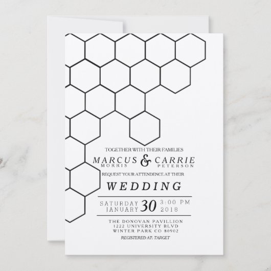 Invitation Mariage Honeypeb moderne (Devant)