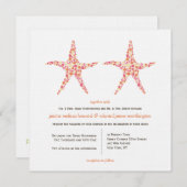 Invitation Mariage Honeysuckle Peach Starfish Beach Invitatio (Devant / Derrière)
