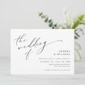 Invitation Mariage horizontal photo romantique écriture vinta (Debout devant)