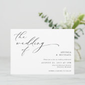 Invitation Mariage horizontal photo romantique écriture vinta (Debout devant)