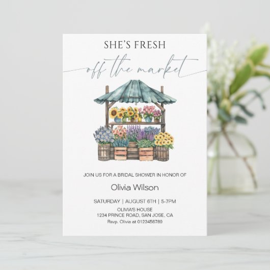 Invitation Mariage hors marché – Fleurs (Debout devant)