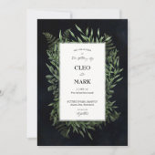 Invitation Mariage humoristique de Midnight Wreath Green (Devant)