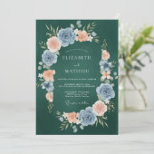 Invitation Mariage Hunter Abricot Ranunculus Eucalyptus (Debout devant)