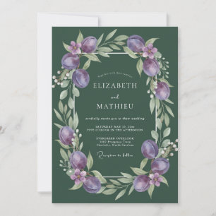 Invitation Mariage Hunter Améthyste Ranunculus Eucalyptus