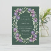 Invitation Mariage Hunter Améthyste Ranunculus Eucalyptus (Debout devant)