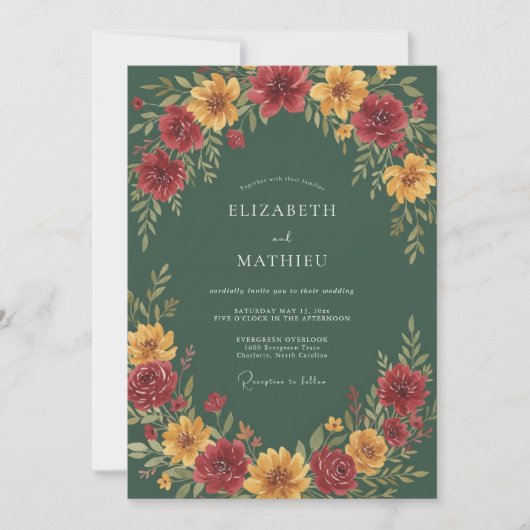 Invitation Mariage Hunter Gold Dahlia (Devant)