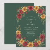 Invitation Mariage Hunter Gold Dahlia (Devant / Derrière)