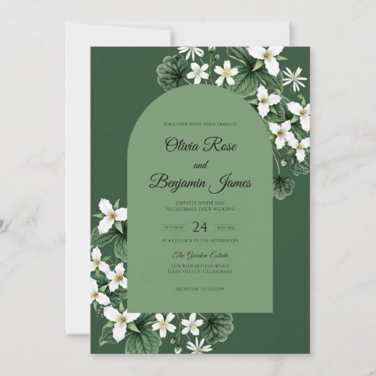 Invitation Mariage Hunter Jasmine Leaf (Devant)