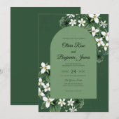 Invitation Mariage Hunter Jasmine Leaf (Devant / Derrière)