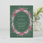 Invitation Mariage Hunter Magenta Bloom (Debout devant)