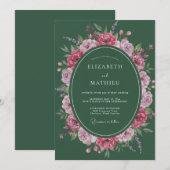 Invitation Mariage Hunter Magenta Bloom (Devant / Derrière)
