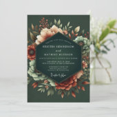 Invitation Mariage Hunter Rust Dramatic Bloom (Debout devant)