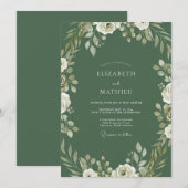 Invitation Mariage Hunter White Rose (Devant / Derrière)