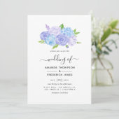 Invitation Mariage Hydrangea Bleu et Lavande Clair (Debout devant)