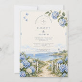 Invitation Mariage Hydrangea Côté Mer (Devant)