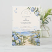 Invitation Mariage Hydrangea Côté Mer (Debout devant)