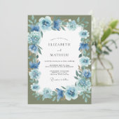 Invitation Mariage Hydrangea Fleur de Maïs et Mousse (Debout devant)