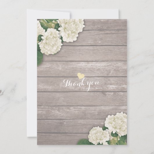 Invitation Mariage Hydrangea Fleur String Lumières Bois rusti (Dos)