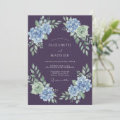 Invitation Mariage Hydrangea Prune Sauge Eucalyptus (Debout devant)