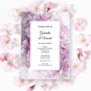 Invitation Mariage Hydrangea rose doux