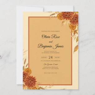Invitation Mariage Hydrangea Terre Cuite Eucalyptus Automne