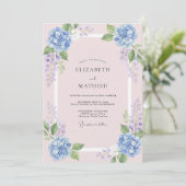Invitation Mariage Hydrangea Wisteria Pervenche (Debout devant)