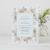 Invitation Mariage Ice Taupe Bloom (Debout devant)
