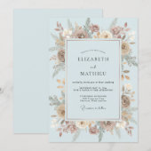 Invitation Mariage Ice Taupe Bloom (Devant / Derrière)