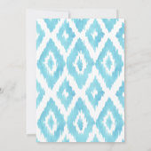 Invitation Mariage Ikat Bleu Turquoise (Dos)