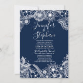 Invitation Mariage illustratif de flores de la marine blanche (Devant)