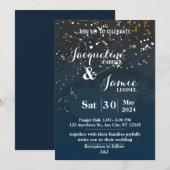 Invitation Mariage illustratif de la Marine et du Ciel de nui (Devant / Derrière)