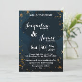 Invitation Mariage illustratif de la marine et du ciel noir (Debout devant)