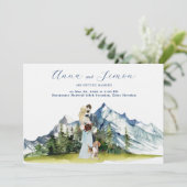 Invitation Mariage Illustré de Montagne Rustique (Debout devant)