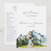 Invitation Mariage Illustré de Montagne Rustique  (Devant / Derrière)