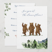 Invitation Mariage Illustré de Montagne Rustique  (Devant / Derrière)