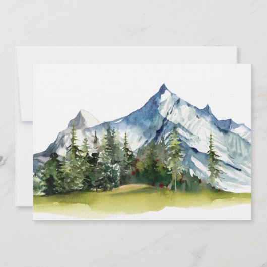 Invitation Mariage illustré de Rustic Mountain (Dos)