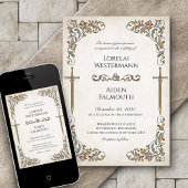 Invitation Mariage Imaginaire Swords Gamer