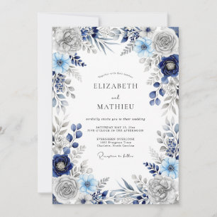 Invitation Mariage Impérial Bleu Nuit d'Hiver