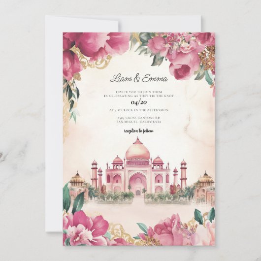 Invitation Mariage indien (Devant)