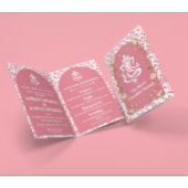 Invitation Mariage indien à arches florales roses