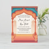 Invitation Mariage indien cadre d'architecture Inde (Debout devant)